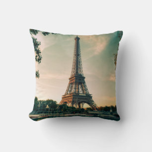 Eiffel tower throw pillow