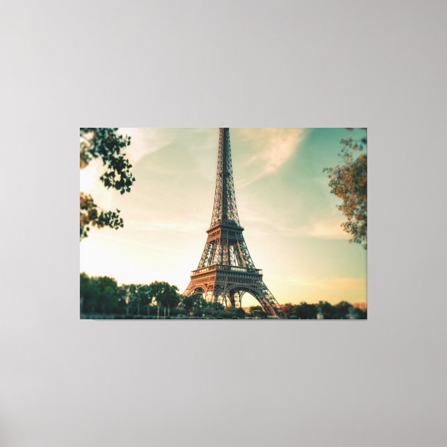 Eiffel tower throw pillow canvas print (Front)