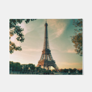 Eiffel tower throw pillow doormat