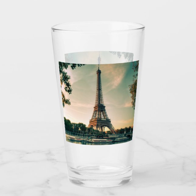 Eiffel tower throw pillow glass (Front)