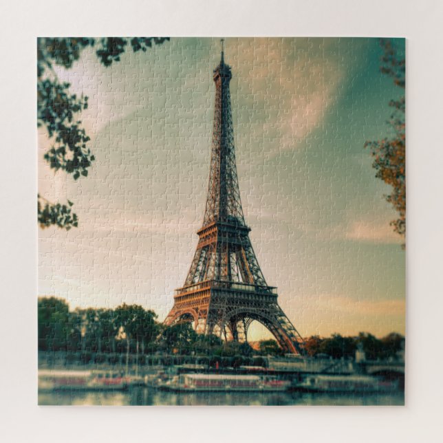 Eiffel tower throw pillow jigsaw puzzle (Vertical)