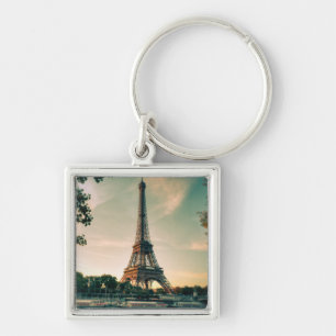Eiffel tower throw pillow key ring