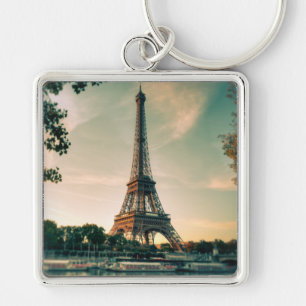 Eiffel tower throw pillow key ring