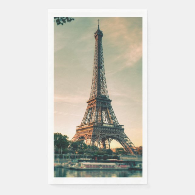 Eiffel tower throw pillow napkin (Front)