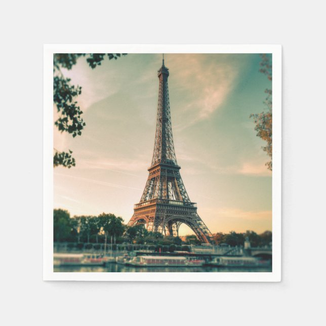 Eiffel tower throw pillow napkin (Front)