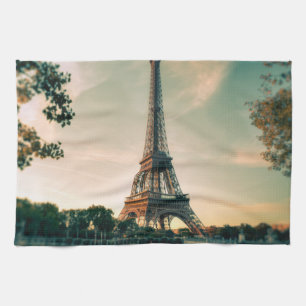 Eiffel tower throw pillow tea towel