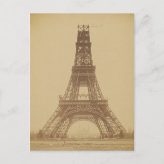 Eiffel Tower Under Construction 1888 Postcard