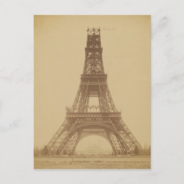 Eiffel Tower Under Construction 1888 Postcard (Front)