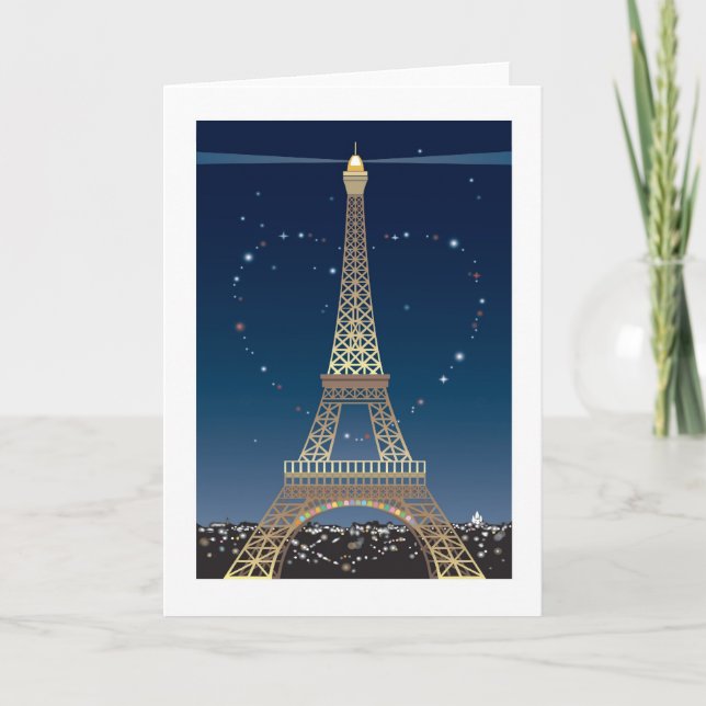 Eiffel Tower Valentine greeting card (Front)