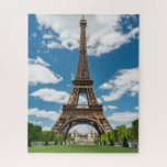 Eiffel Tower View from Champ de Mars Public Park Jigsaw Puzzle<br><div class="desc">Paris France Eiffel Tower seen from Champ de Mars park with green lawn and visitors under sunny sky</div>