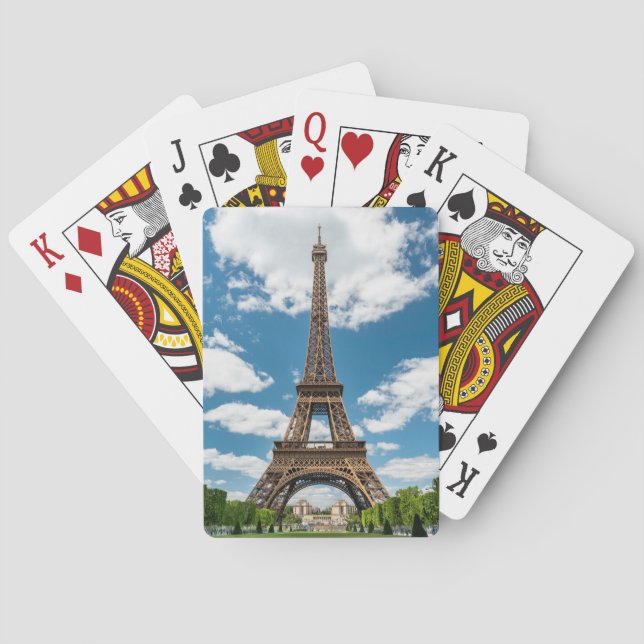 Eiffel Tower View from Champ de Mars Public Park Playing Cards (Back)