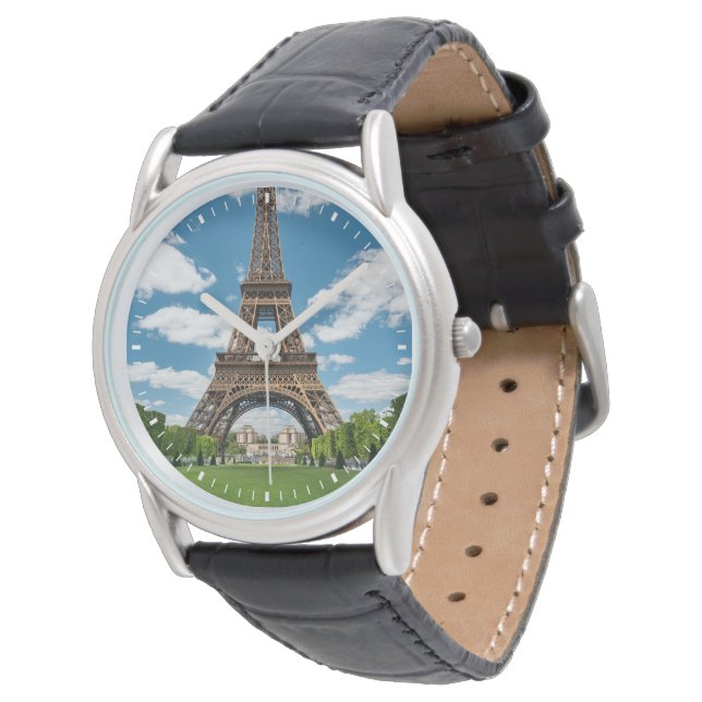 Eiffel Tower View from Champ de Mars Public Park Watch (Angled)