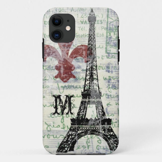 Eiffel Tower Vintage French iPhone Case (Back)