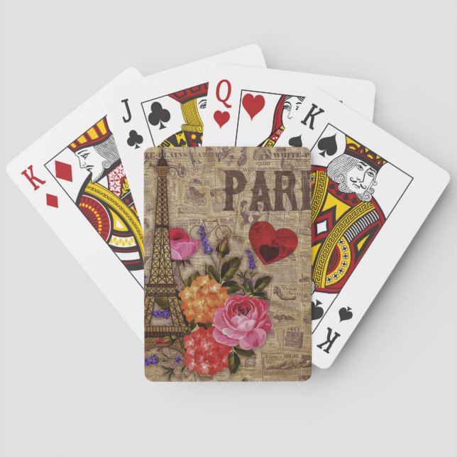 Eiffel Tower Vintage French Playing Cards (Back)