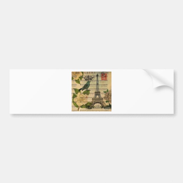 Eiffel Tower vintage Paris Bumper Sticker (Front)