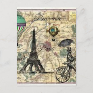 Eiffel Tower vintage Paris Postcard