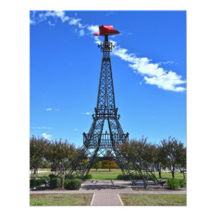Eiffel Tower Wearing Red Cowboy Hat, Paris, Texas Photo Print