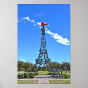 Eiffel Tower Wearing Red Cowboy Hat, Paris, Texas Poster