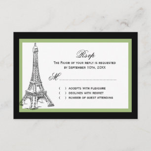 Eiffel Tower Wedding RSVP Cards