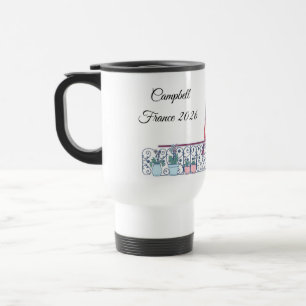 Eiffel Tower Window View Minimalist French Travel Mug