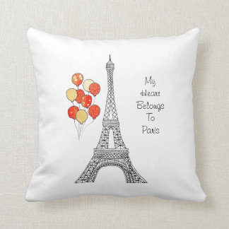 Eiffel Tower with balloons Cushion