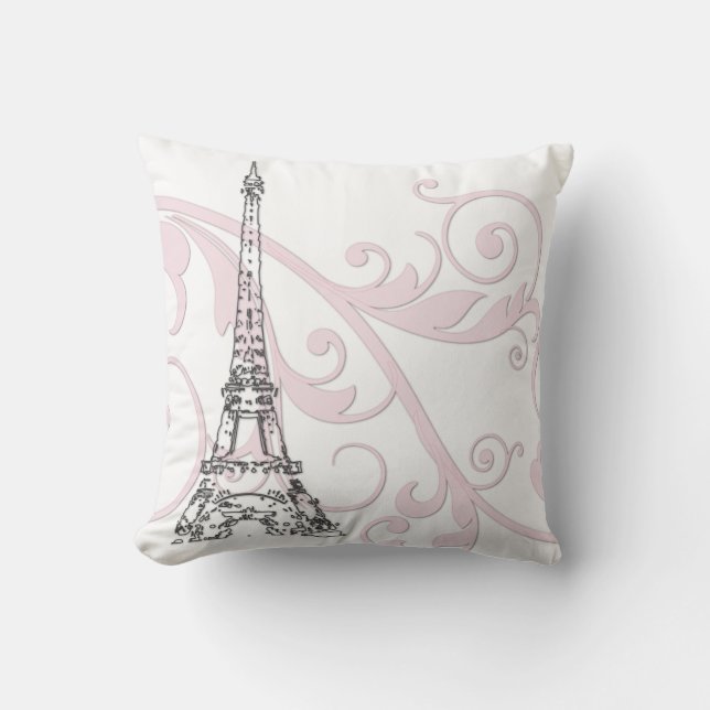 Eiffel Tower with Scrolls Cushion (Front)