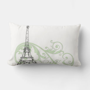 Eiffel Tower with Scrolls Lumbar Cushion