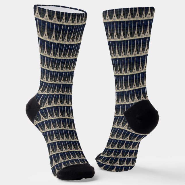 Eiffel Towers Crew Socks (Angled)