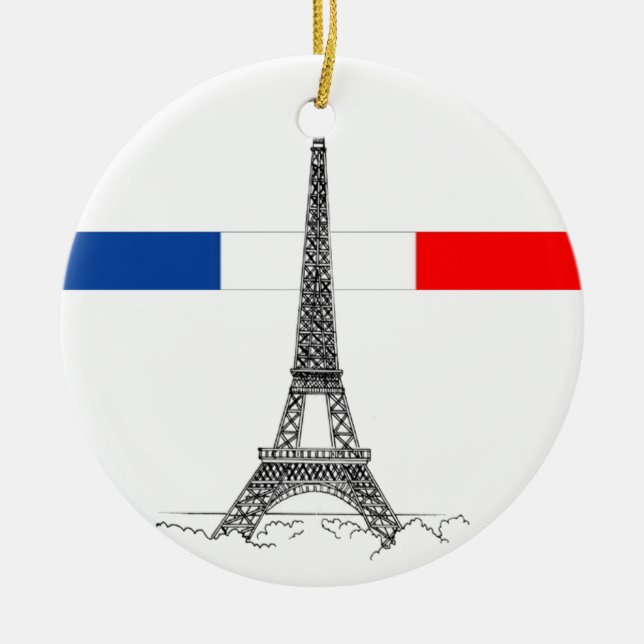 Eiffle Tower Ceramic Tree Decoration (Front)