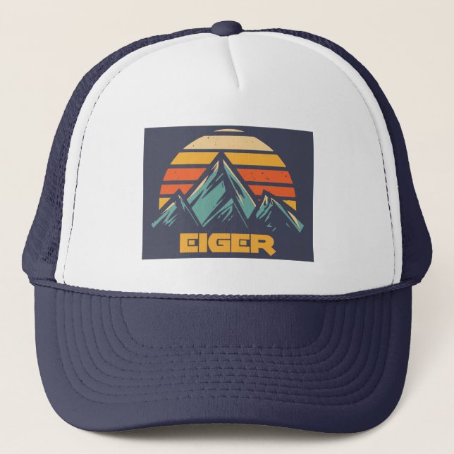 Eiger Switzerland Retro Turquoise Trucker Hat (Front)