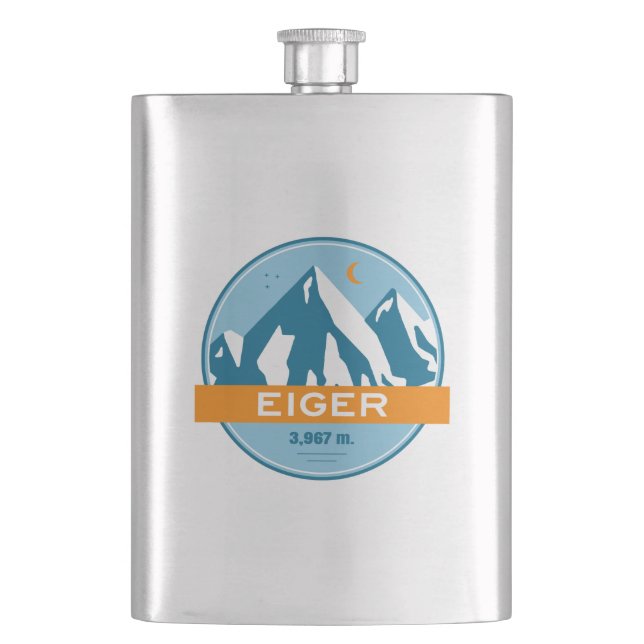 Eiger Switzerland Stars Moon Hip Flask (Front)