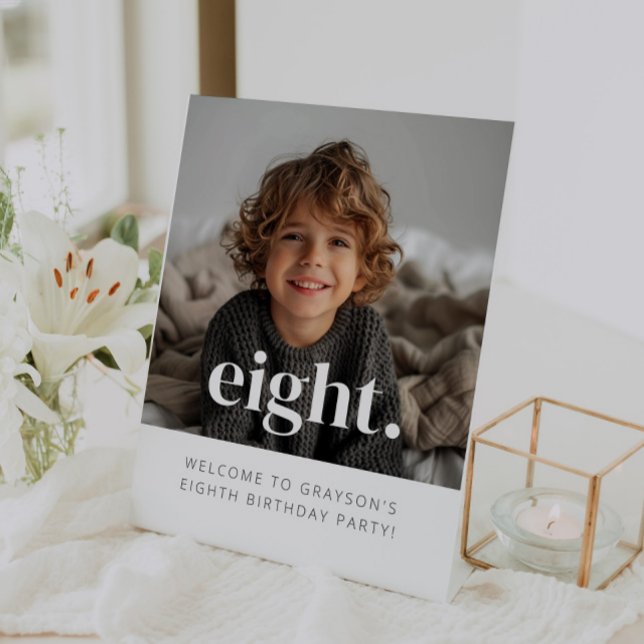 Eight - 8th Birthday Photo Welcome Sign (Creator Uploaded)
