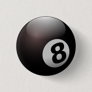 Eight Ball 3 Cm Round Badge