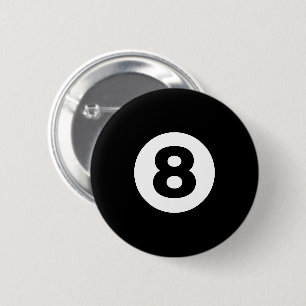 Eight Ball 6 Cm Round Badge
