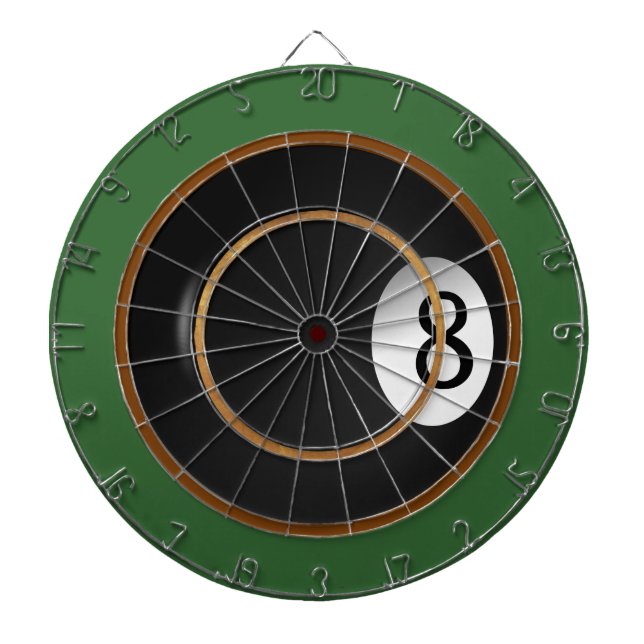 Eight Ball Billiard Custom Game Dart Boards (Front)