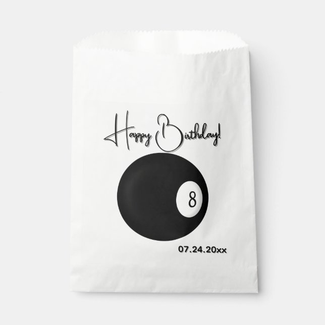 Eight Ball Billiard Theme Favour Bags (Front)