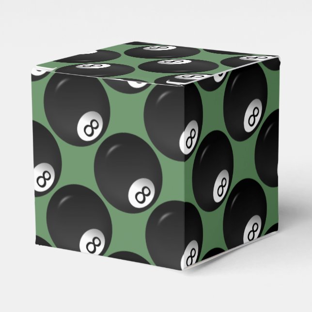 Eight Ball Billiard Theme Favour Box (Front Side)