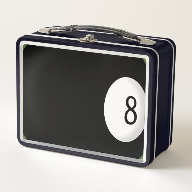 Eight Ball Billiard Theme Lunch Box (Front)