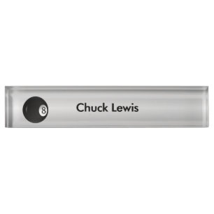 Eight Ball Billiard Theme Nameplate