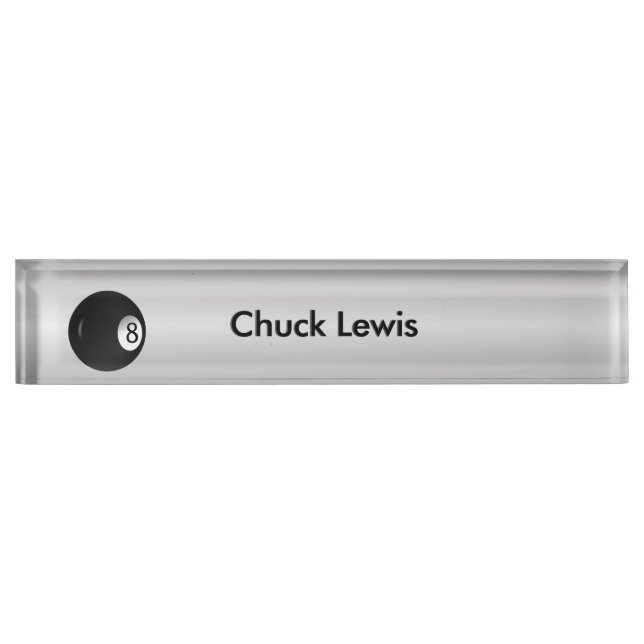 Eight Ball Billiard Theme Nameplate (Front)
