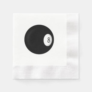 Eight Ball Billiard Theme Napkin
