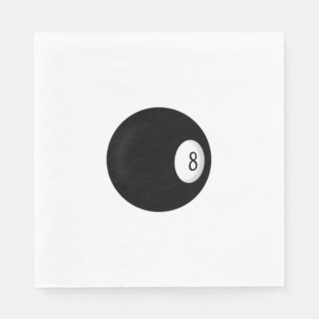 Eight Ball Billiard Theme Napkin (Front)