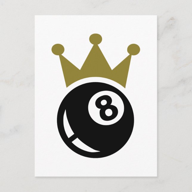 Eight ball billiards crown postcard (Front)