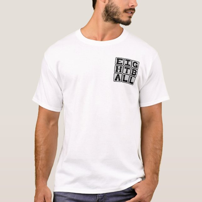 Eight Ball, Billiards Game T-Shirt (Front)