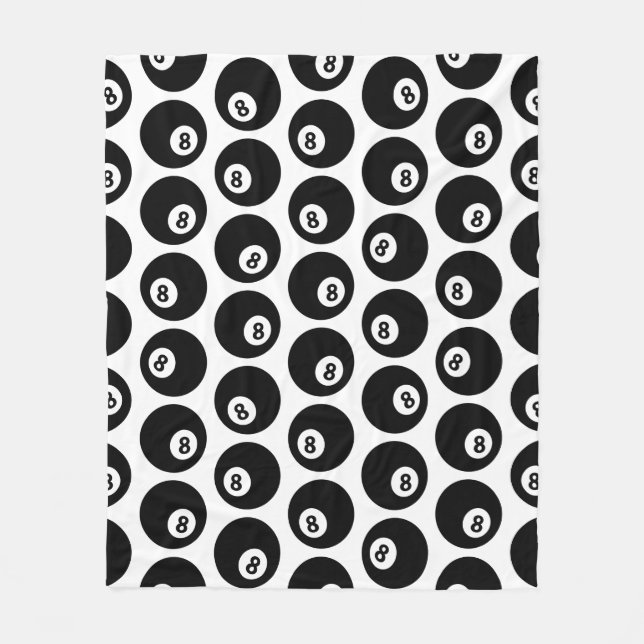 Eight Ball Billiards Pool Pattern CUSTOM COLOR Fleece Blanket (Front)