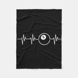 Eight Ball Heartbeat Funny Billiards Lover Or Play Fleece Blanket