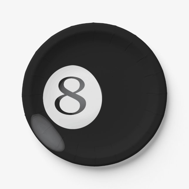 Eight Ball Paper Plates (Front)