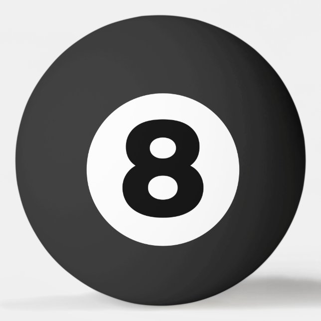 Eight Ball Ping Pong Ball (Front)