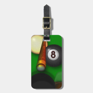 Eight Ball Pool and Billiards Personalised Luggage Tag