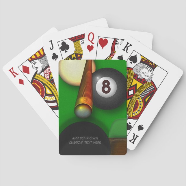Eight Ball Pool and Billiards Personalised Playing Cards (Back)